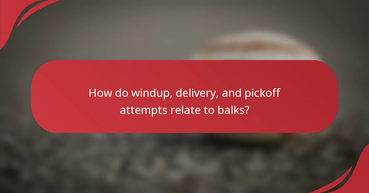 How do windup, delivery, and pickoff attempts relate to balks?
