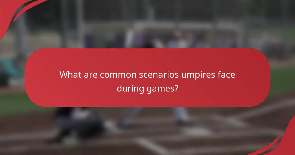 What are common scenarios umpires face during games?