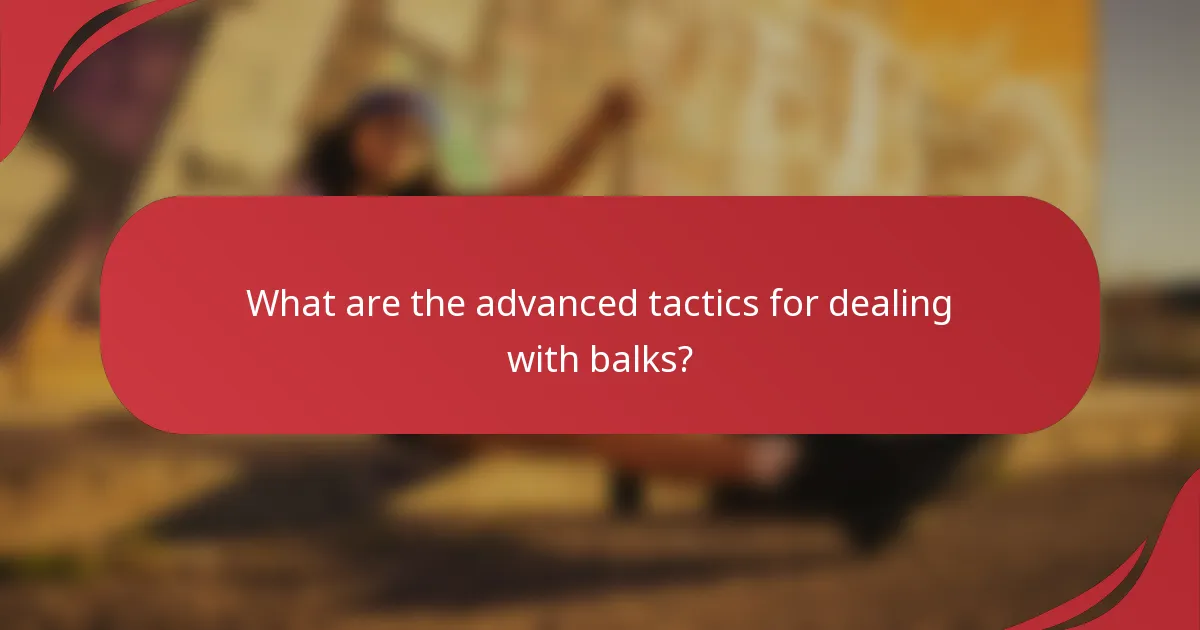 What are the advanced tactics for dealing with balks?