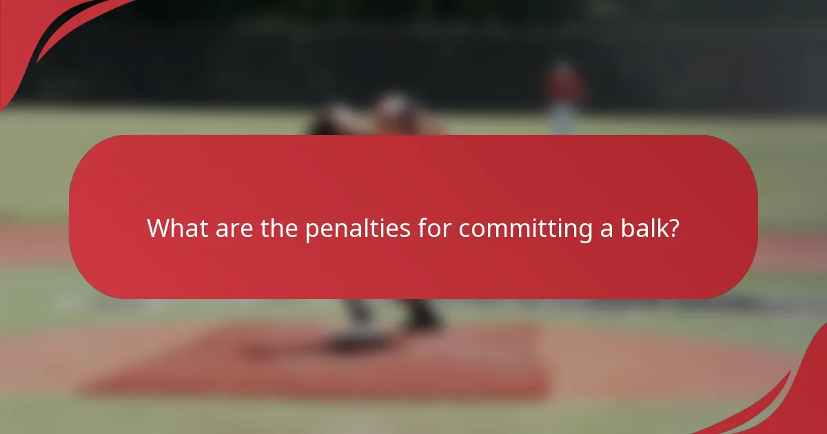 What are the penalties for committing a balk?